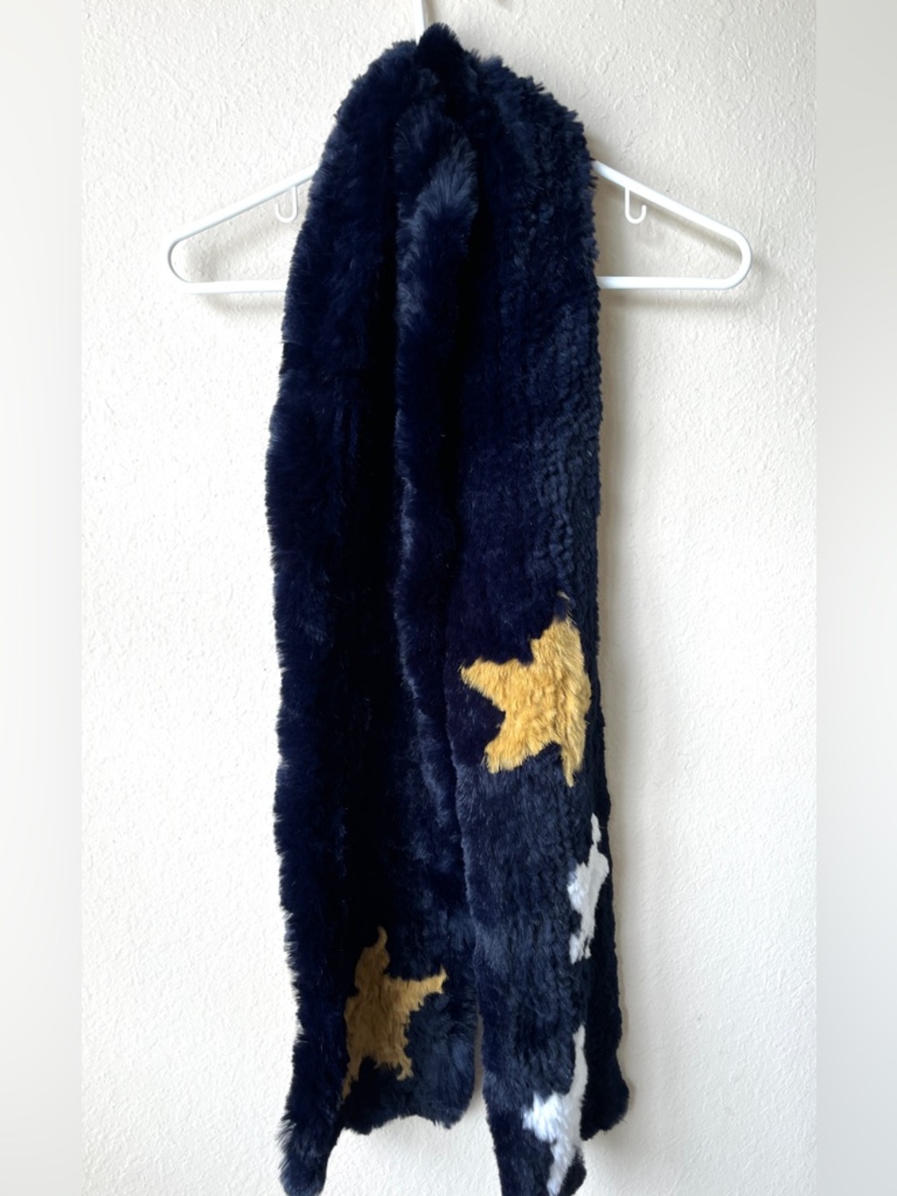 Adrienne Landau Deep Navy Faux Fur Scarf